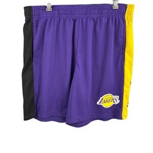 Lakers LeBron James Basketball Shorts Purple ‎ Elastic Waist NBA XL